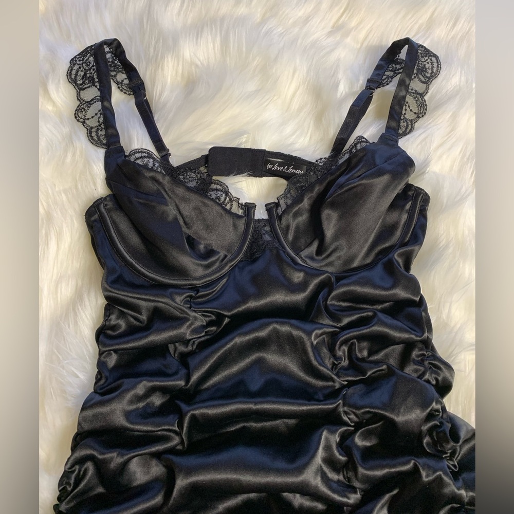 For Love and Lemons Swirly Floral Embroidered Ruched Dress, size Medium, new